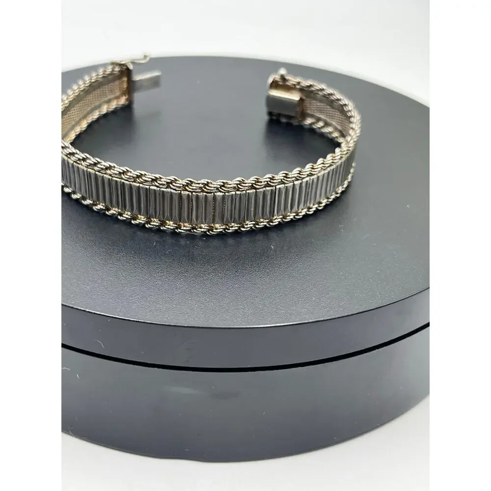 Milor Italy 925 Sterling Silver‎ Rope Chain Elegant Bracelet 7.5